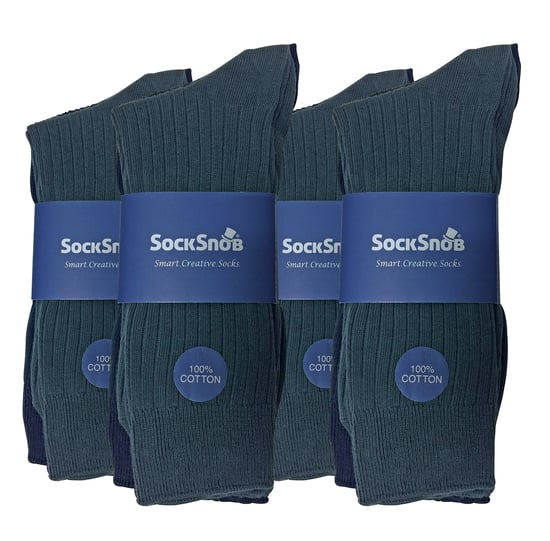 12 Paar Multipack Herren 100% Baumwolle Socken | Sock Snob | Ribbed Dress Socks - BNG - Image 2