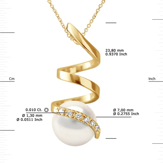DIADEMA - Anhänger - Gelbgold und echte Süßwasserperlen - Image 3