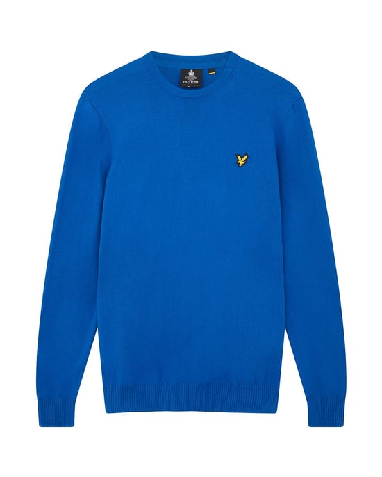 Lyle & Scott Baumwolle-Merino-Pullover mit Rundhalsausschnitt in Blau - Image 5