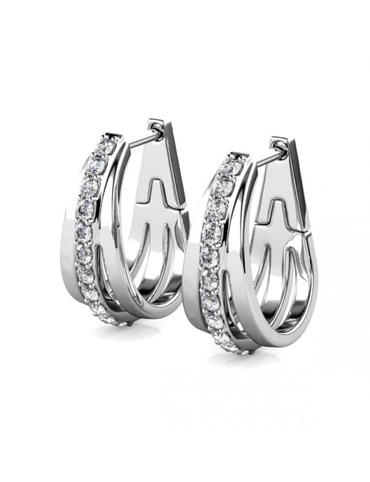 Aurielle Ringohrringe - Silber und Kristall - Image 4