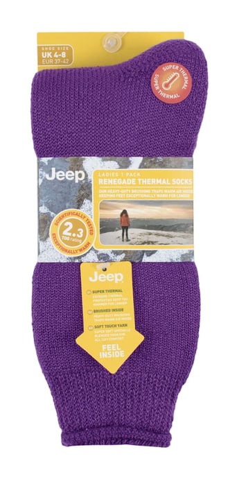 Damen Thermosocke | Jeep | Atmungsaktive Luxus gepolsterte Winterstiefelsocken für Damen - Violett - Image 2