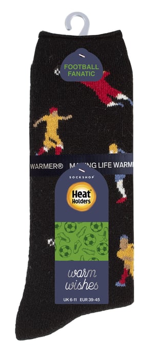 Herren Fun Hobby Socken | Heat Holders Lite | Novelty Fluffy Fleece gefüttert thermische Socken für den Winter - Fußball - Image 2