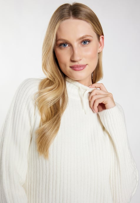 Dreimaster Strickpullover Damen Wollweiß - Image 5