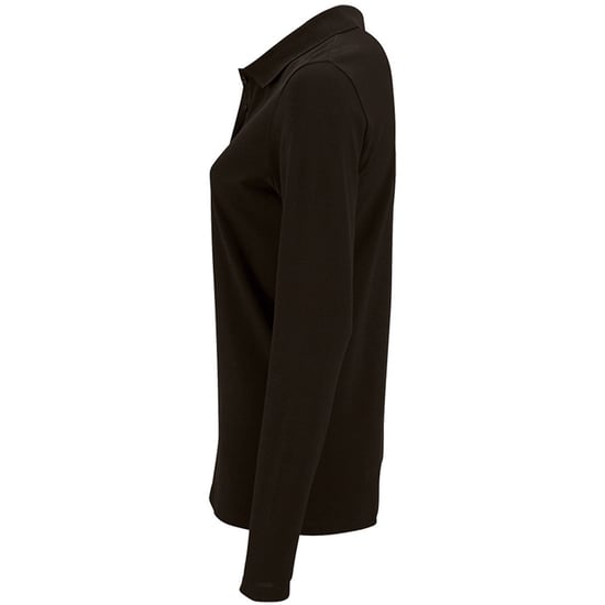 SOLS Womens/Ladies Perfect Langarm-Piqué-Poloshirt (Schwarz) - Image 3