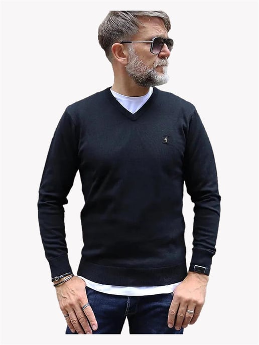 Gabicci | Herren V-Ausschnitt Strickpullover - Image 1
