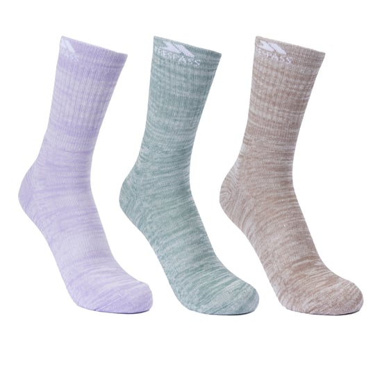 Trespass Damen Wandersocken Helvellyn, 3er-Pack (Fichtengrün/Haferflocken/ Gelsomino meliert) - Image 1