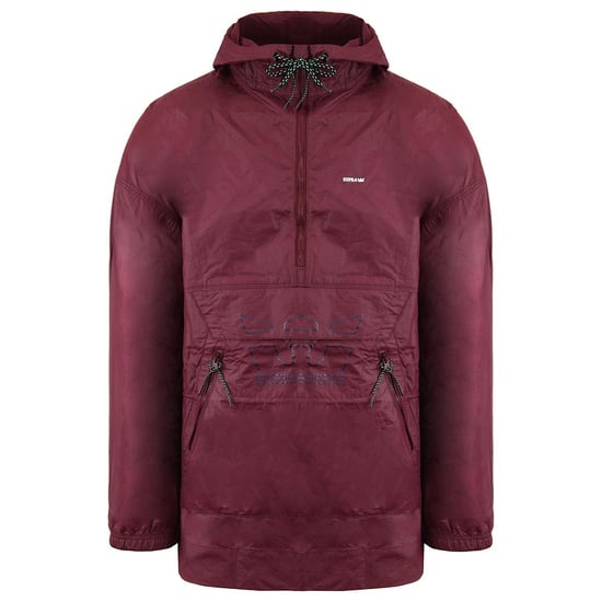 Supra Long Sleeve Pullover Burgundy Mens Old Street Anorak Jacket 102549 554
