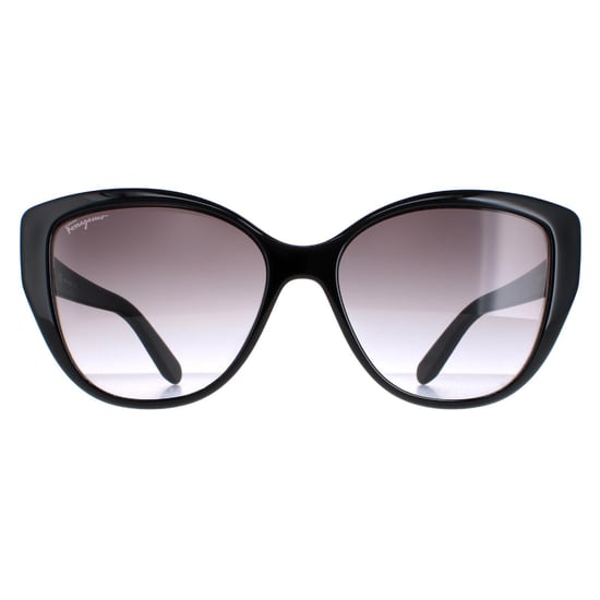 Salvatore Ferragamo Sonnenbrille SF912S 001 Schwarz mit Blumenmuster Grau Gradient - Image 1