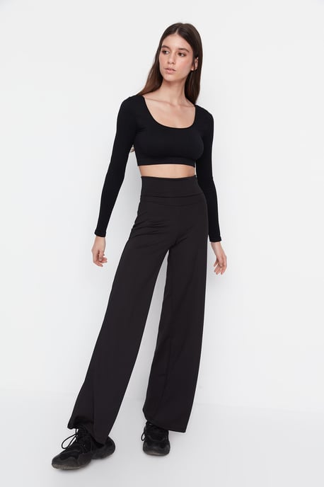 Trendyol Women's High Waist Wide Leg Tracksuit Bottom