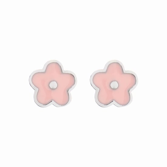 Luxenter 925 Sterling Silber rhodinierte Ohrringe - Blume - Image 1