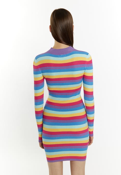 Mymo Strickkleid Damen Violett Mehrfarbig - Image 4