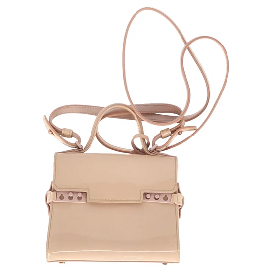 Delvaux Tempete Mikro Tasche aus beigem Lackleder - Image 1