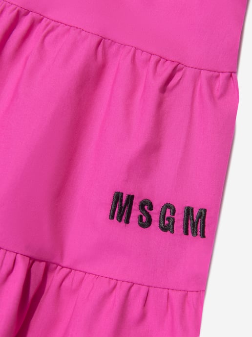 MSGM Girls Ruffle Dress in Pink