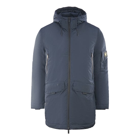 Lyle & Scott Marineblaue Parka-Jacke mit Reißverschluss - Image 1