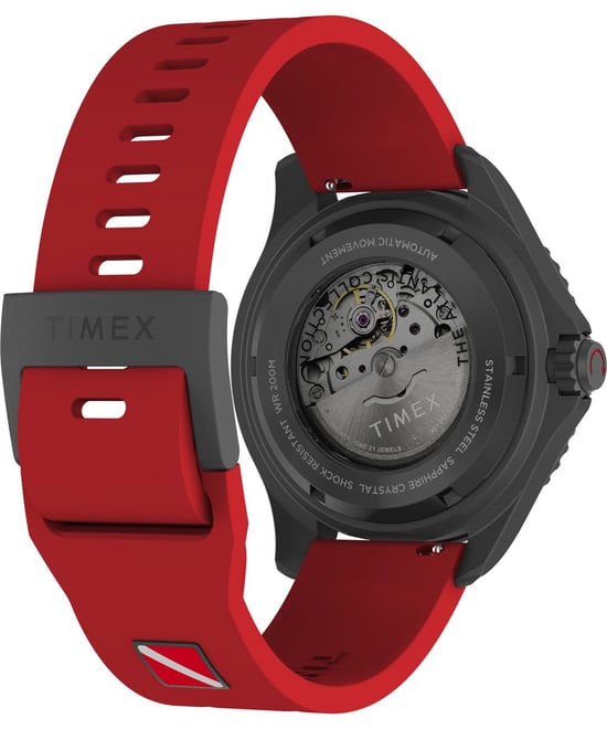 Timex Deep Water Tiburon Automatic Rot Herren Armbanduhr TW2W21000 - Image 4