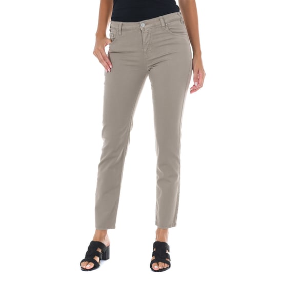 Long denim pants made of elastic fabric 10DB50255-G239 woman