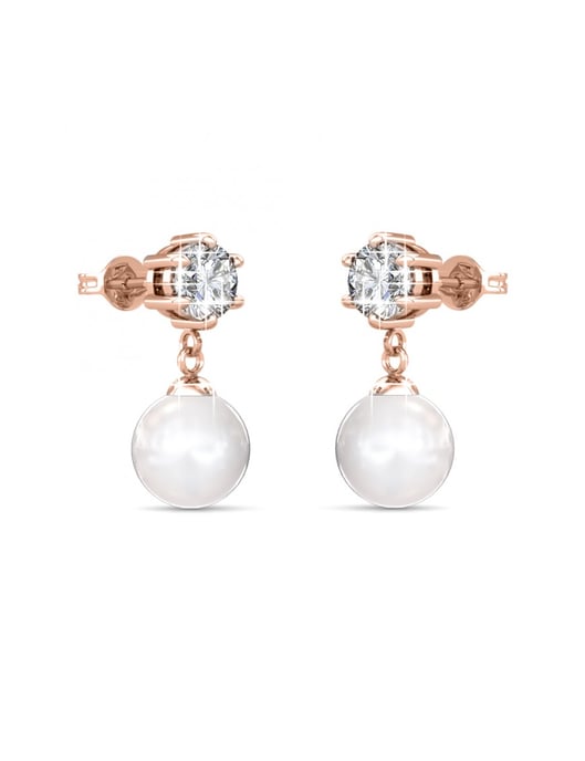 Pauline Ohrringe - Roségold und Kristall - Image 3