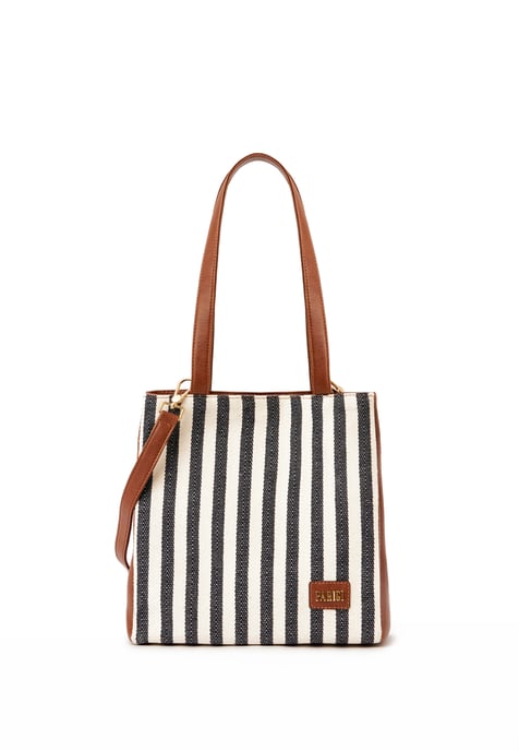 Striped Tote Bag - Navy Blue