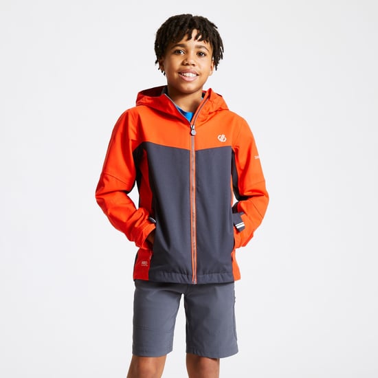 Dare 2B Childrens/Kids In The Lead Waterproof Jacket (Trail Blaze Red/Ebony Grey)