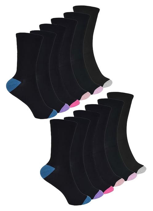 12 Paar Multipack Damen-Sneakersocken aus Bambus | Niedrig geschnittene, gepolsterte Söckchen, Packung 1 - Image 1