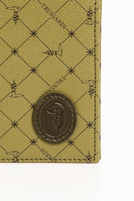 Portefeuille en cuir vert pour hommes Trussardi - Image 2