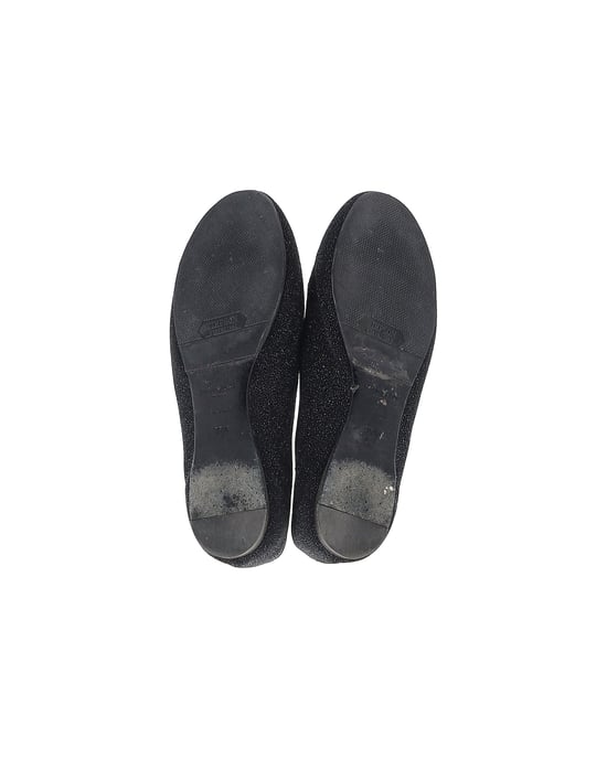 Saint Laurent schimmernde Ballerinas in schwarzem Glitzer - Image 5