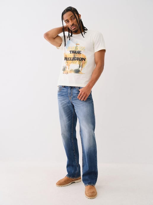 Embroidered Cowboy Tee in White