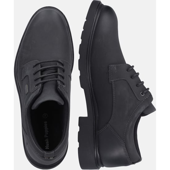Hush Puppies Pearce Leder Herren Schwarz Schnürschuhe - Image 6