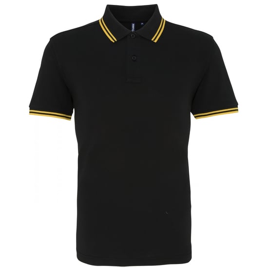Asquith & Fox Herren Classic Fit Tipped Polo Shirt (Schwarz/Gelb) - Image 1