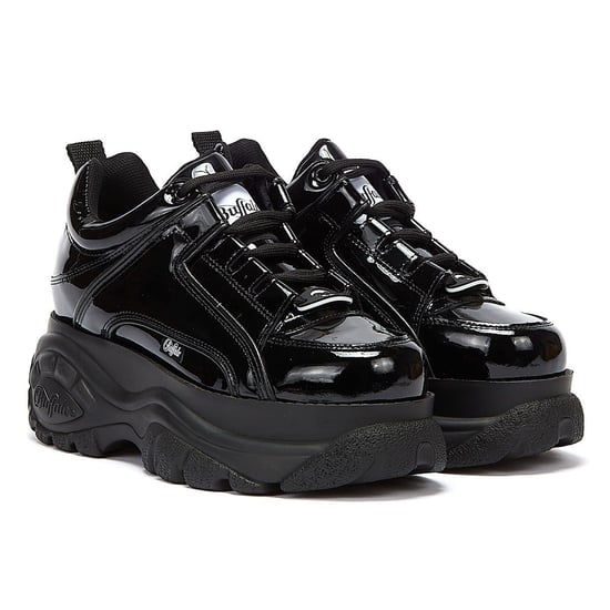 Buffalo London 2.0 Patent Womens Schwarz Turnschuhe - Image 1