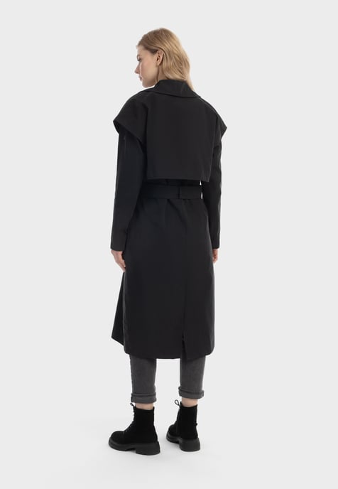 Dreimaster Trenchcoat Damen schwarz - Image 4