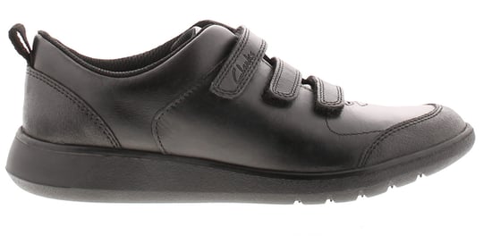 Clarks Boys School Shoes Trainers Scape Sky Leather Lace Up black