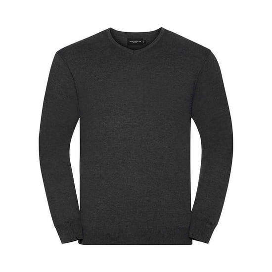 Russell Collection - Sweatshirt V-Ausschnitt für Herren (Holzkohle-Mergel) - Image 1