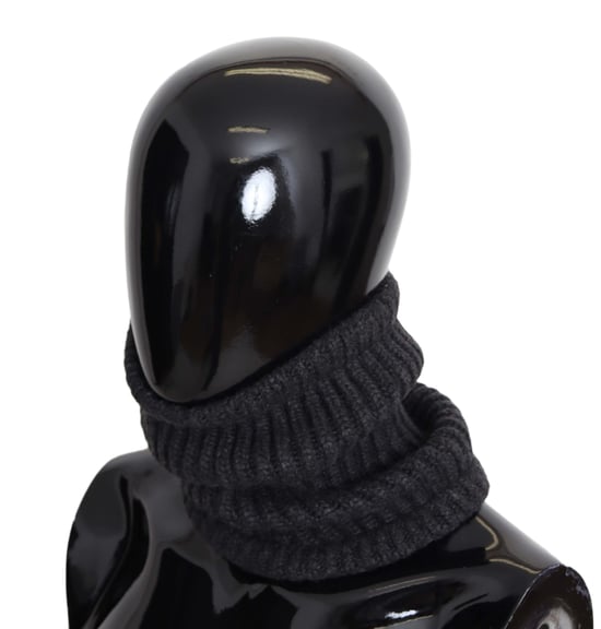 Dolce & Gabbana Schwarze Herren-Balaclava Cashmere Strick-Nackenschal-Mütze - Image 4