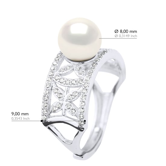 Ringschmuck - Echte Süßwasser-Zuchtperle, rund 8-9 mm - Image 2