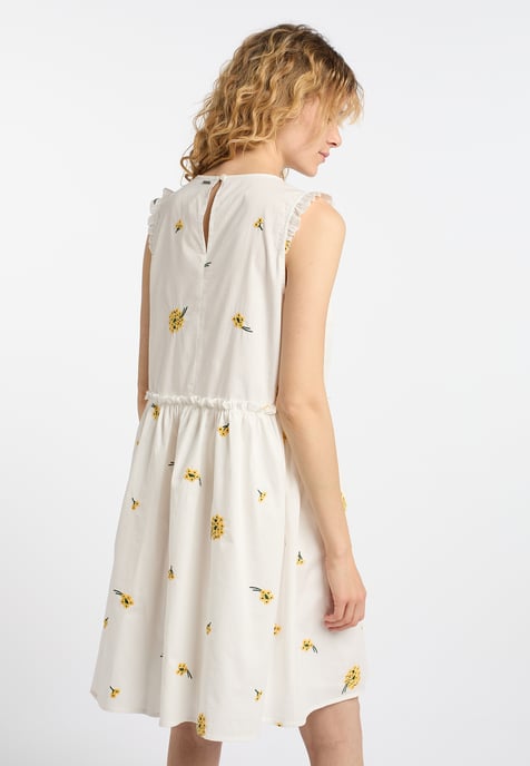Dreimaster Midikleid Damen Wollweiss Gelb - Image 4
