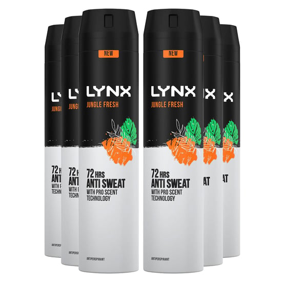 Lynx XXL Jungle Fresh Antiperspirant 72H Sweat Protection Deodorant 250ml, 6pack