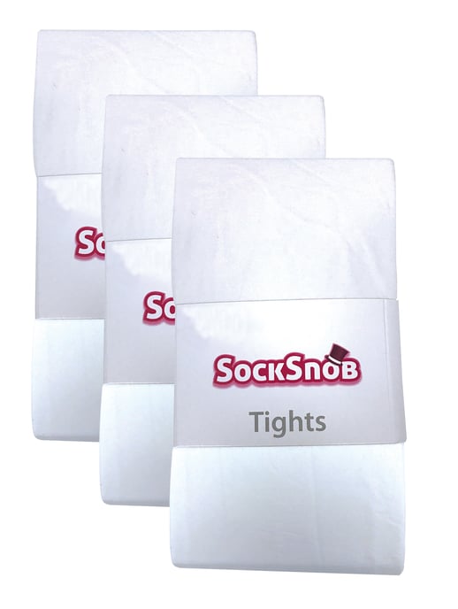 3 Paar Multipack Damen farbige undurchsichtige 80 Denier Strumpfhosen | Socken Snob | einfarbige Blockfarbe Strumpfhosen - Weiß - Image 2
