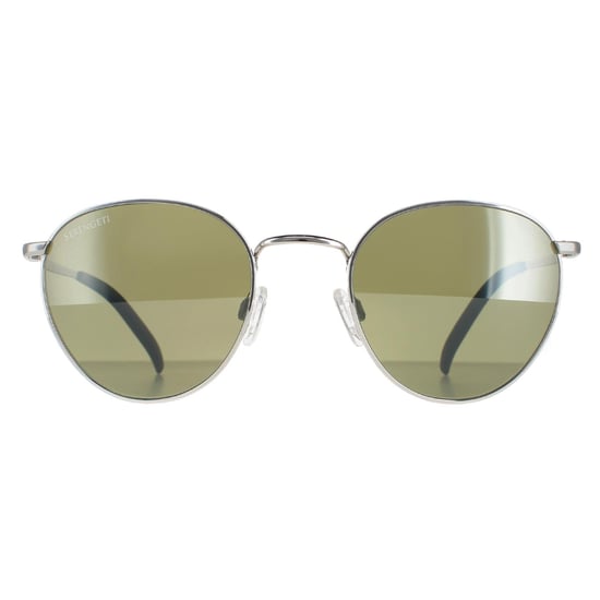 Serengeti Round Unisex Shiny Silver Mineral Polarized 555nm Hamel