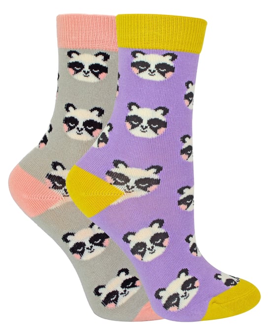 Miss Sparrow - 2er-Pack Socken für Mädchen mit Bambus-Muster - Panda - Image 1