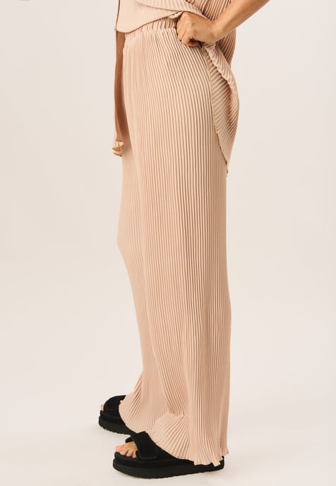 Plisse Loungewear Wide Leg Trousers