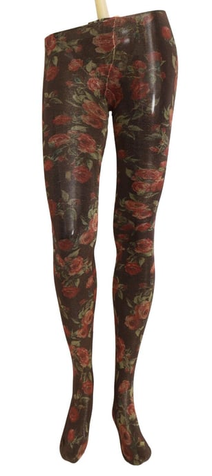 Dolce & Gabbana Damen Schwarze Blumenmuster Strumpfhosen Nylon-Tights - Image 1