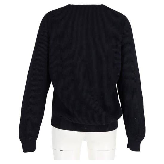 Hermès Geprägter Druck Strickpullover aus schwarzer Wolle - Image 6