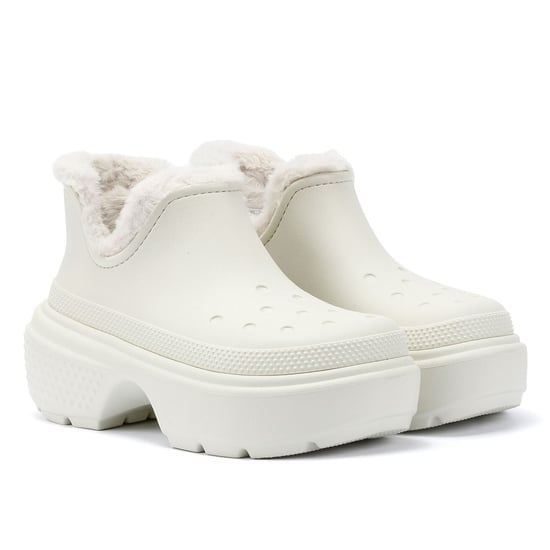 Crocs Stomp gefüttert Shorty Frauen Off White Stiefel - Image 1