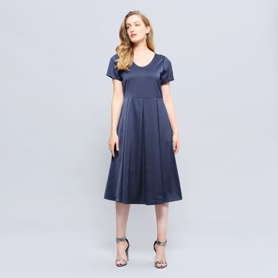 Skater-Satin-Kleid - Image 1