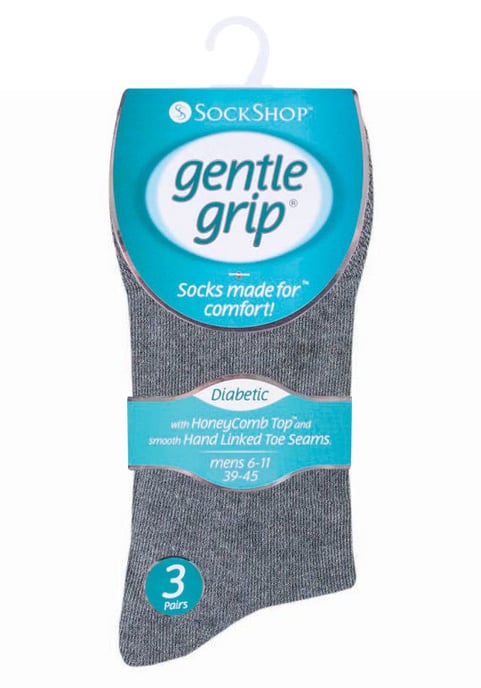 Gentle Grip - Herren 6 Paar Multipack Diabetiker Socken mit Honigkamm oben und handgekettelte Zehennähte - BNG - Image 2