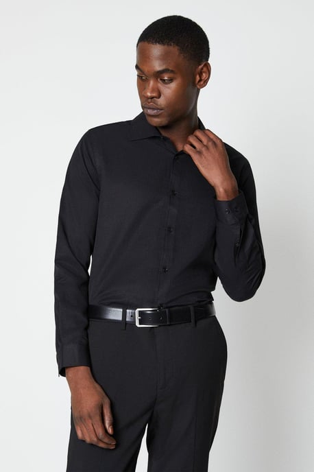 Tailored Fit Herringbone Weave Shirt - Image 5