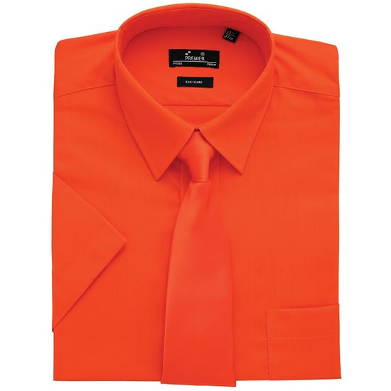 Premier Popelin Herren Hemd, kurzärmlig (Orange) - Image 2