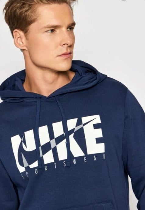 Nike Herren Sportswear Fleece-Kapuzenpullover in Marine - Image 3
