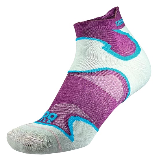 1000 Mile - Damen Doppel-Lagen Fusion Knöchel Lauf gepolsterte Socken - Lila / Eisvogel - Image 1